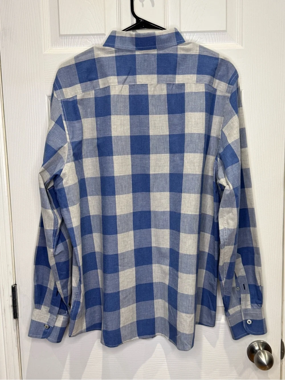 UNTUCKit Slim Fit Men’s XXL Long Sleeve Button Down Blue White Checkered - Picture 3 of 5